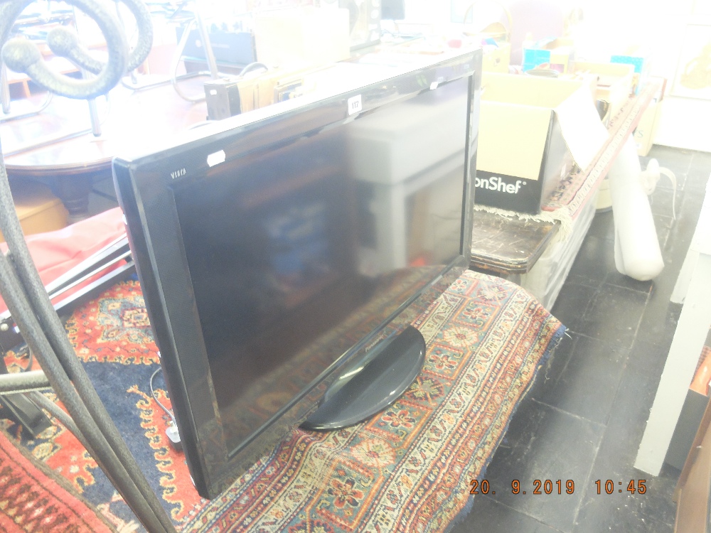 A Panasonic flat screen TV,