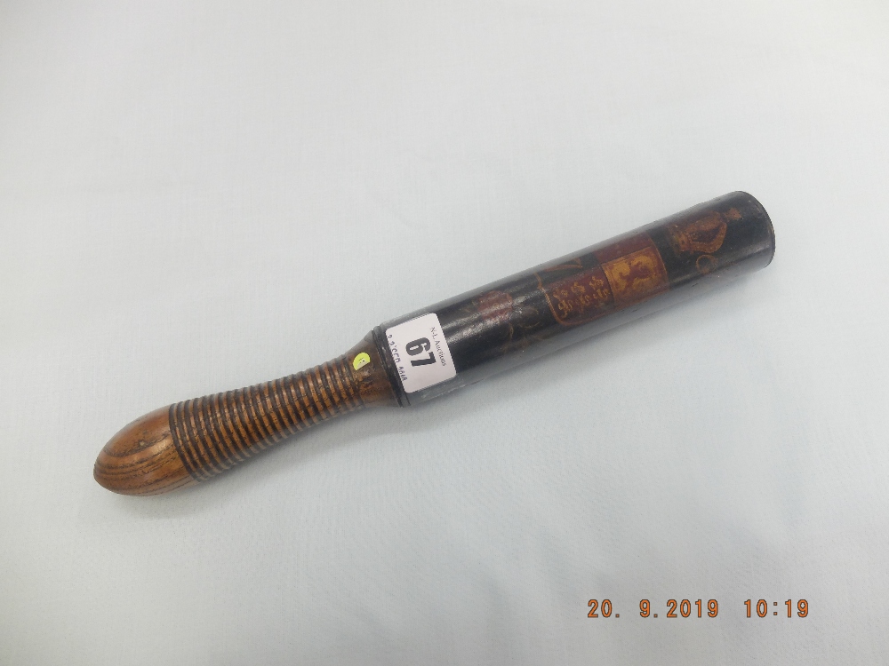 A Victorian turned wood truncheon painted with crown over "VR" cipher over "S. - Image 7 of 7