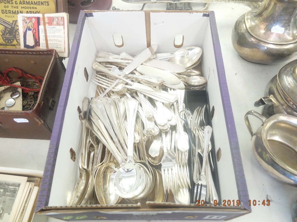 A quantity of silver plated cutlery