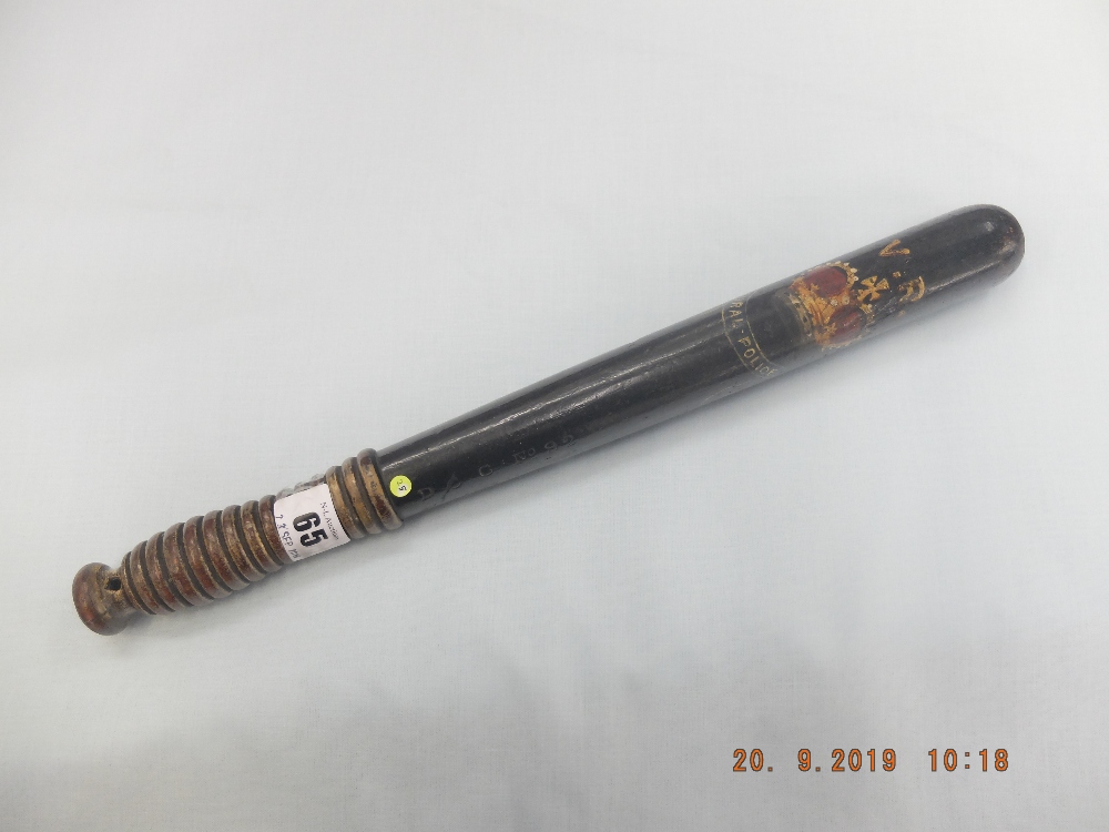 A Victorian turned wood truncheon painted with lion passant guardant "Shield of Rampant Lion" on - Image 7 of 7