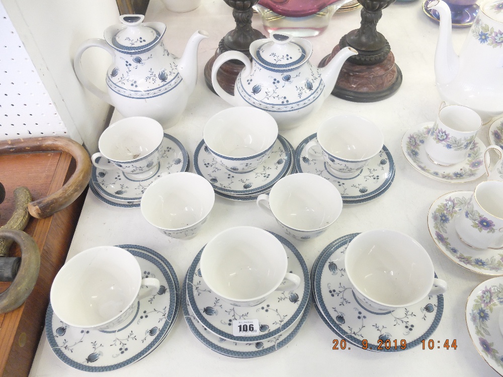 A Royal Doulton Cambridge blue and white tea and coffee service - Image 2 of 2