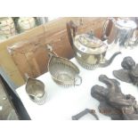 A silver plated three piece tea set