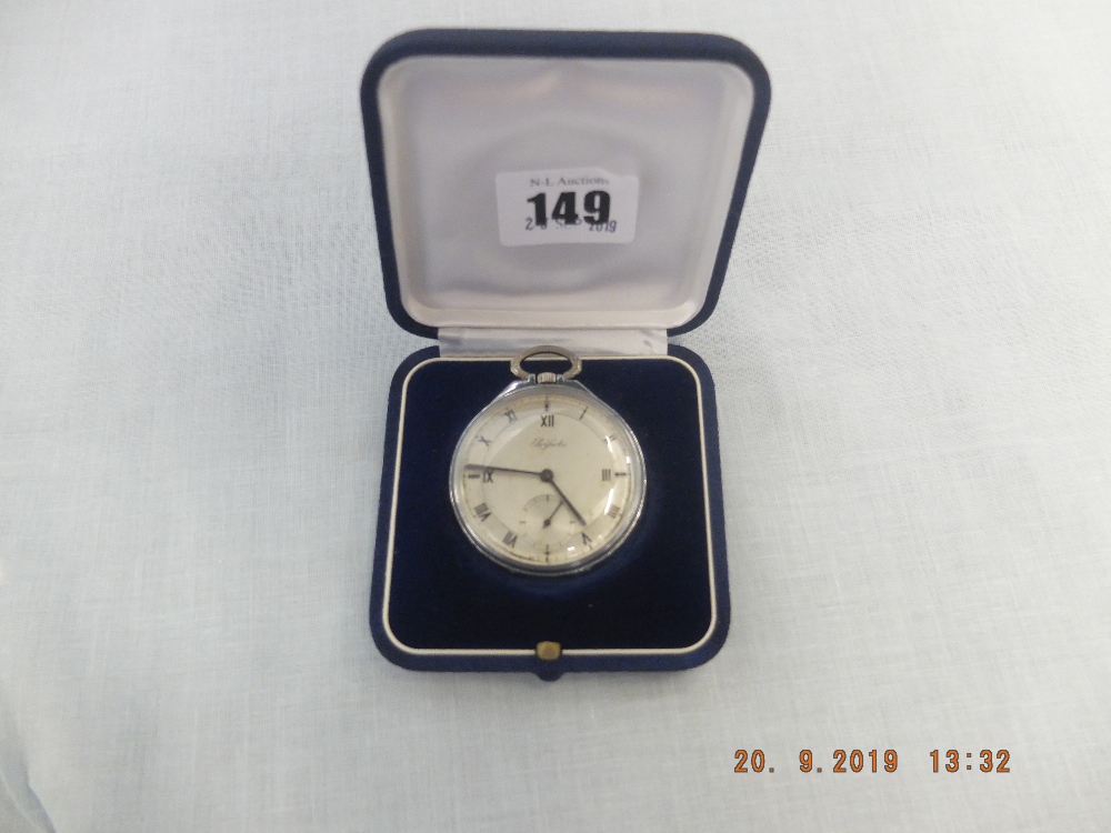 A Vintage chrome pocket watch