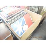 A box of vinyl records, house,