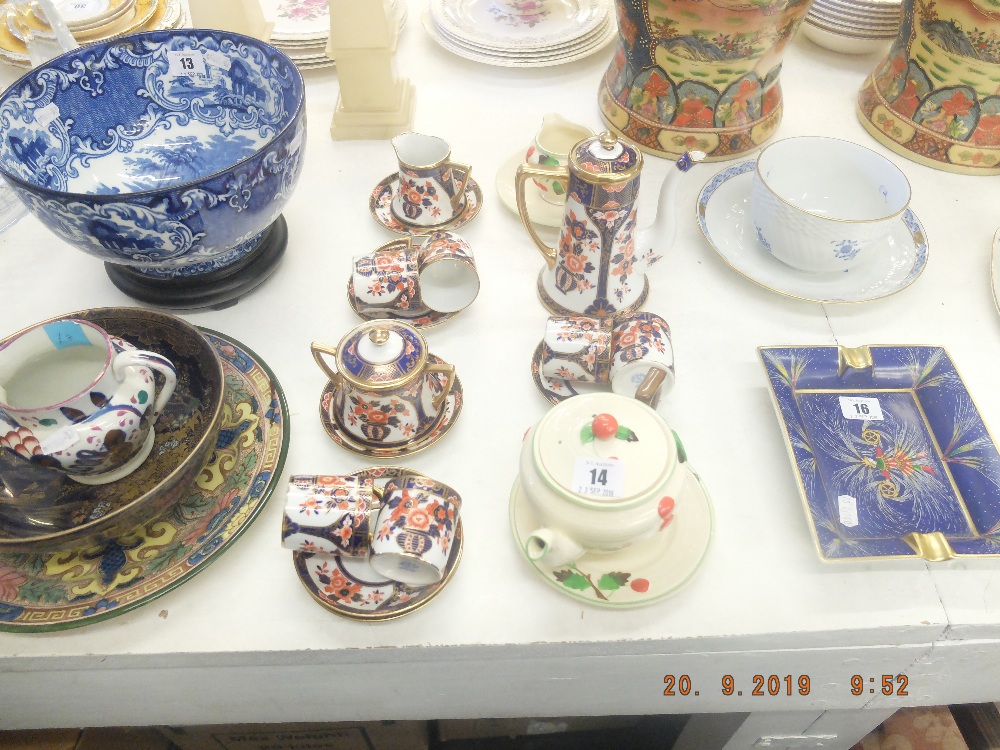 A Noritake Imari pattern coffee set and another part set