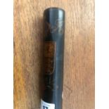 A Victorian turned wood truncheon painted with crown over "VR" cipher over "S.