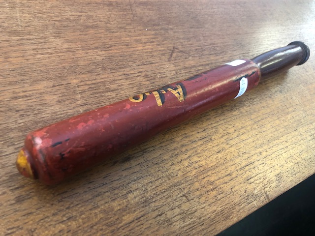A 19th century turned wood truncheon painted with "A.E.O" of "O.F.K. - Image 3 of 7