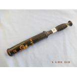 A Victorian oval shaped truncheon, painted with "V.
