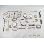 A quantity of assorted watches including some silver cased pocket watches A/F