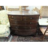 A 19th Century Georgian mahogany chest of drawers on bracket feet