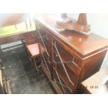 A mahogany glazed bookcase