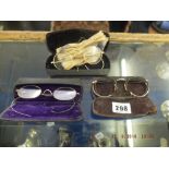 Three pairs of Victorian/Edwardian spectacles in original cases