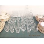 An assortment of crystal and cut glassware
