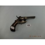 An antique Belgian pin fire pistol circa 1860