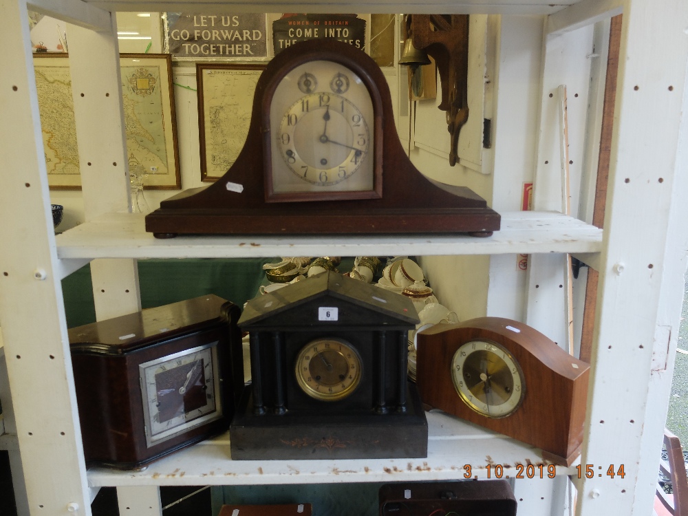 Four assorted mantle clocks