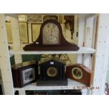 Four assorted mantle clocks