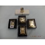 Seven miniature clocks,