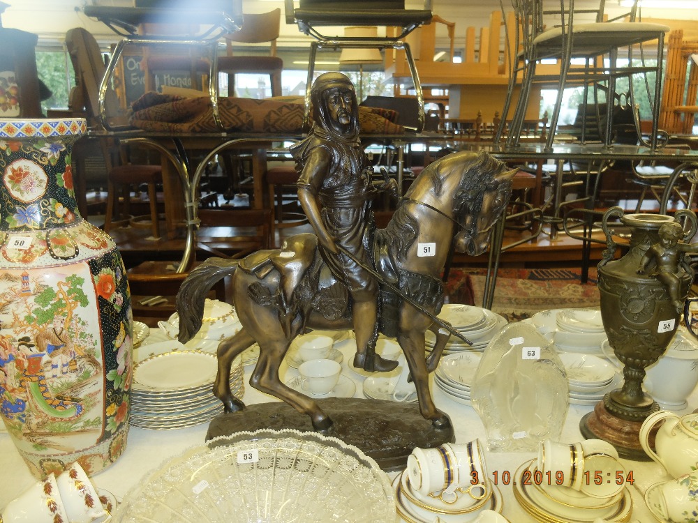 A bronze sculpture of Bedouin on horseback - Image 2 of 2