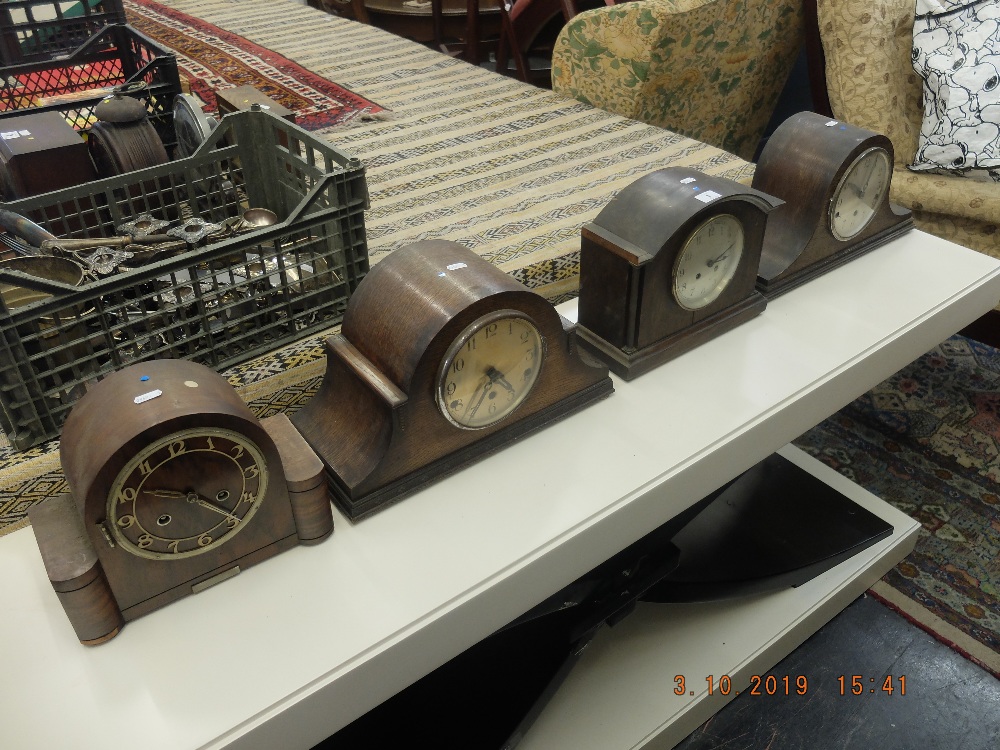 Four assorted mantle clocks