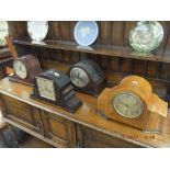 Four assorted mantle clocks