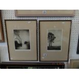 Two etchings,
