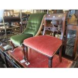 A Victorian nursing chair and Georgian dining chair