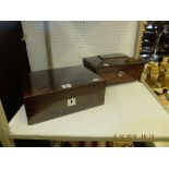 A 19th century rosewood writing slope and a Regency workbox