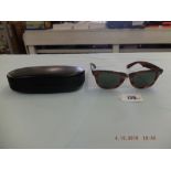 A pair of cased vintage Rayban 'Wayfarer' sunglasses