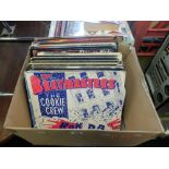 A box of vinyl records, house,