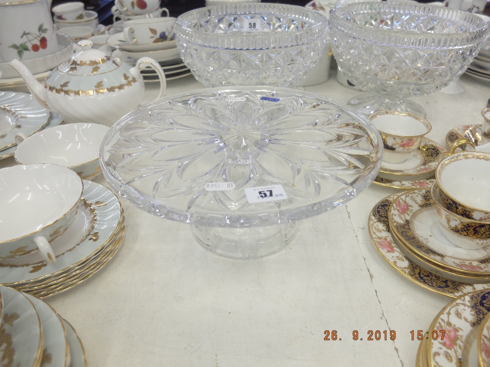 A Waterford crystal cake stand stamped and with label in fine condition