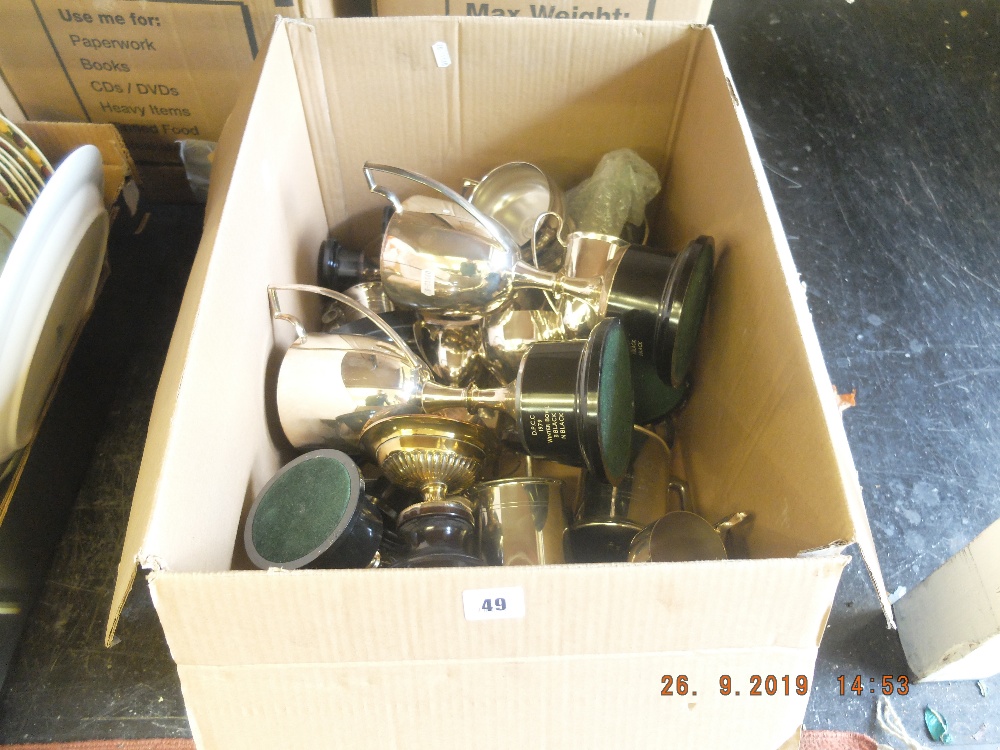 A quantity of silver plated trophies