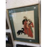 A framed oriental print