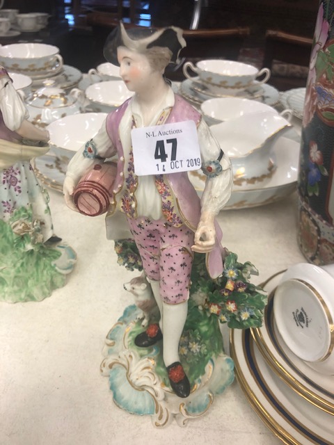 Nine porcelain figures including 18/19th Century Worcester and Derby some damaged - Image 7 of 27