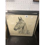 A set of five etchings of horses