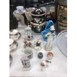 A quantity of assorted pottery including Bargware tea pot (A/F) 19th Staff pottery