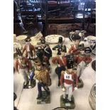 A collection of ten porcelain soldiers, capodimonte, Dresden,
