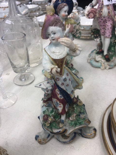 Nine porcelain figures including 18/19th Century Worcester and Derby some damaged - Image 18 of 27