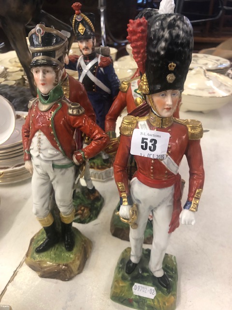 A collection of ten porcelain soldiers, capodimonte, Dresden, - Image 20 of 22