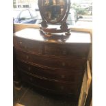 A 19th Century Georgian mahogany chest of drawers on bracket feet