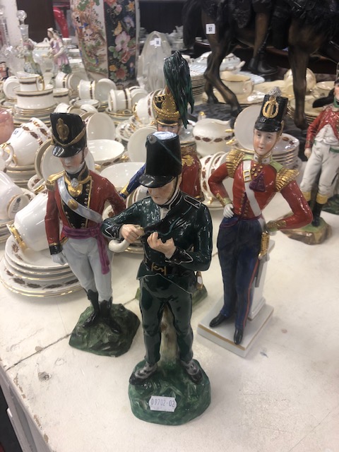 A collection of ten porcelain soldiers, capodimonte, Dresden, - Image 21 of 22