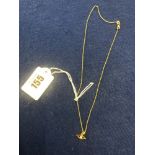 An 18ct gold diamond pendant on 14ct gold chain