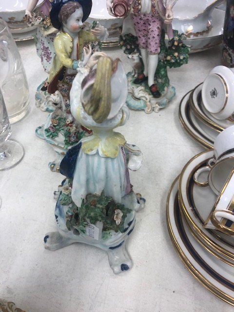 Nine porcelain figures including 18/19th Century Worcester and Derby some damaged - Image 20 of 27