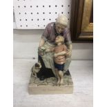 French 1930s pottery figure signed Dorethea Selous " La Grandmere"