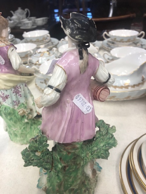 Nine porcelain figures including 18/19th Century Worcester and Derby some damaged - Image 10 of 27