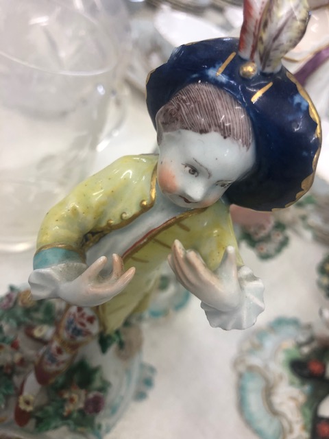 Nine porcelain figures including 18/19th Century Worcester and Derby some damaged - Image 12 of 27