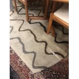 A demi lune shape rug