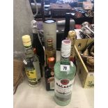 Ten assorted bottles of wines and spirits including Moet, Speyside Whisky,