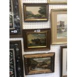 Three gilt framed oil paintings