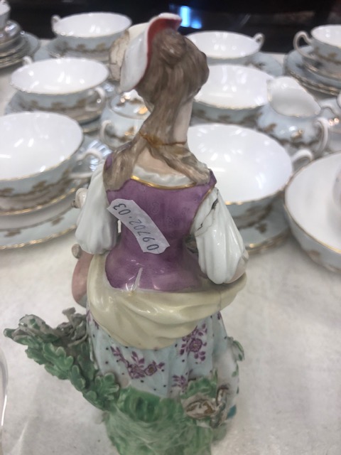 Nine porcelain figures including 18/19th Century Worcester and Derby some damaged - Image 6 of 27