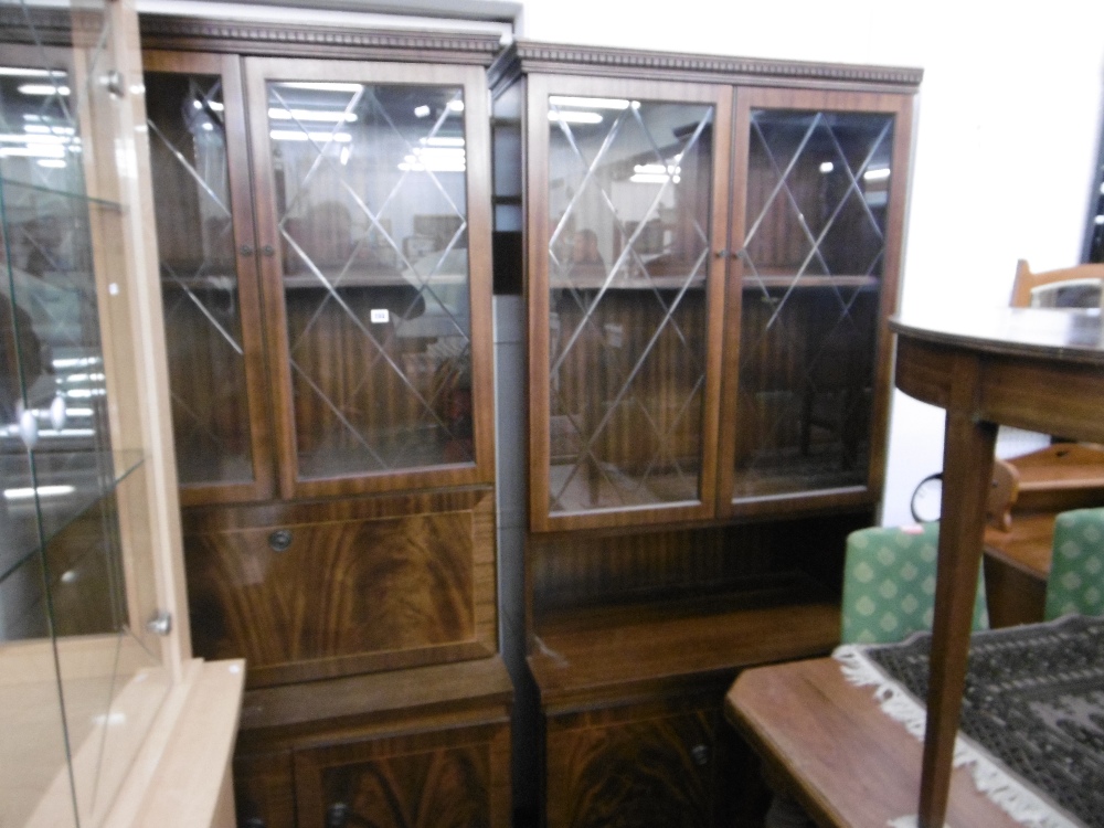 TWO MAHOGANY DISPLAY CABINETS - Image 4 of 5